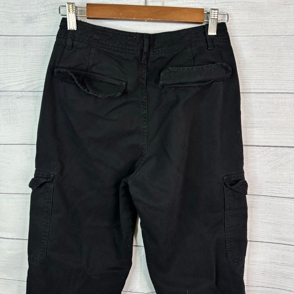 Zara Womens size 4 Cargo Wide Leg Pants Jeans Black Y2K Grunge Streetwear - Picture 6 of 8